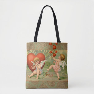 Valentine Cupids Love Antique Vintage Tote Bag