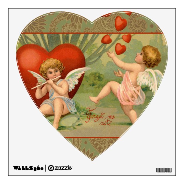 Valentine Cupids Love Antique Vintage Wall Decal (Front)