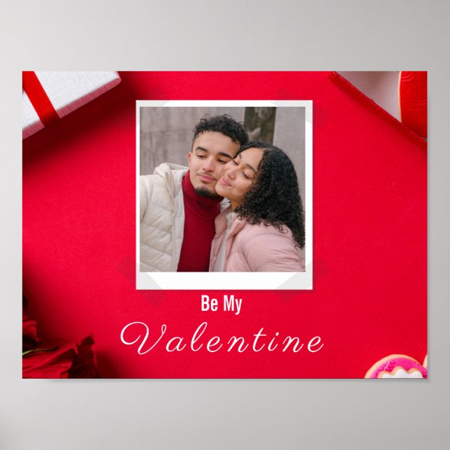 Valentine Customizable Post Card Red and White Poster (Front)