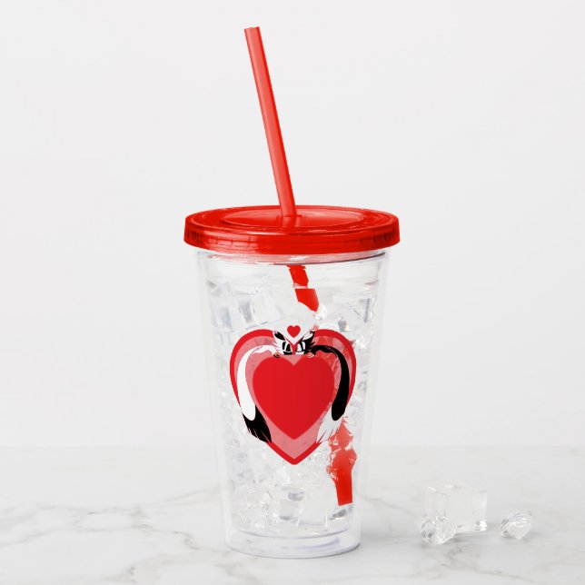 Valentine cute animals love acrylic tumbler (Front Ice)