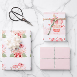 Valentine Cute Baby Piglets Wrapping Paper Sheets