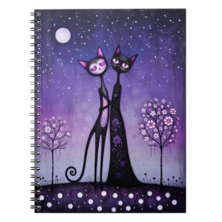Valentine Cute Cat Art Spiral Notebook