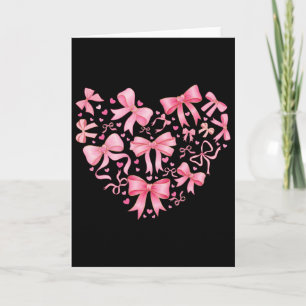 Valentine Cute Coquette Bow Pink Heart Girl Women Card