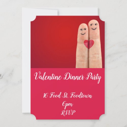 Valentine cute hearts whimsical dinner party invitation