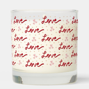 Valentine Cute Red Love and Pink Pattern Scented Candle