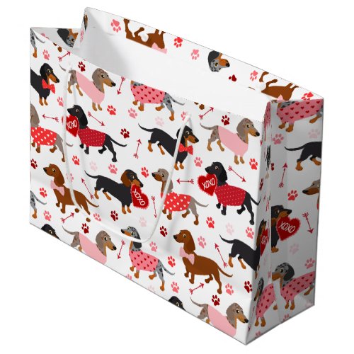 Valentine Dachshund Large Gift Bag