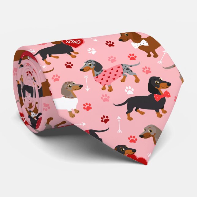 Valentine Dachshund Neck Tie (Rolled)