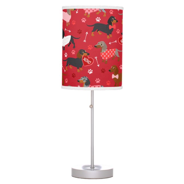 Valentine Dachshund Table Lamp (Front)