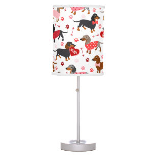 Valentine Dachshund Table Lamp