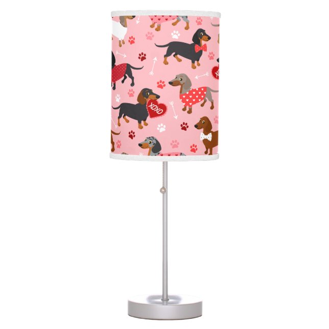 Valentine Dachshund Table Lamp (Front)