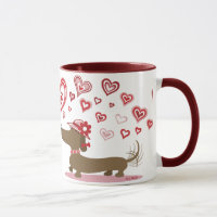 Valentine Dachshunds LOVE YOU! mug