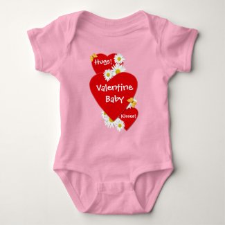 Valentine Daisy Hugs Baby Creeper Shirt