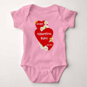 Valentine Daisy Hugs Baby Creeper Shirt