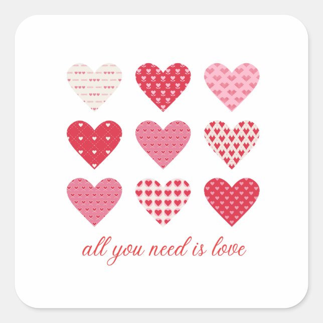 Valentine Day 2023 Sweet Hearts    Square Sticker (Front)