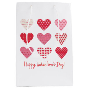 Valentine Day 2023 Sweet Red Hearts Medium Gift Bag