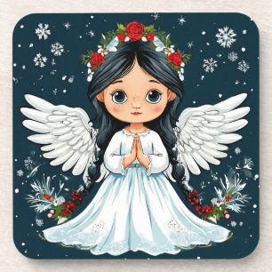 Valentine day angel beverage coaster