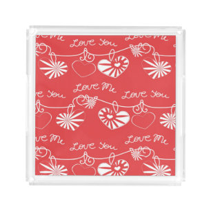 Valentine Day Background Acrylic Tray