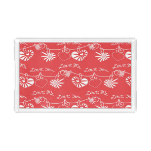 Valentine Day Background Acrylic Tray