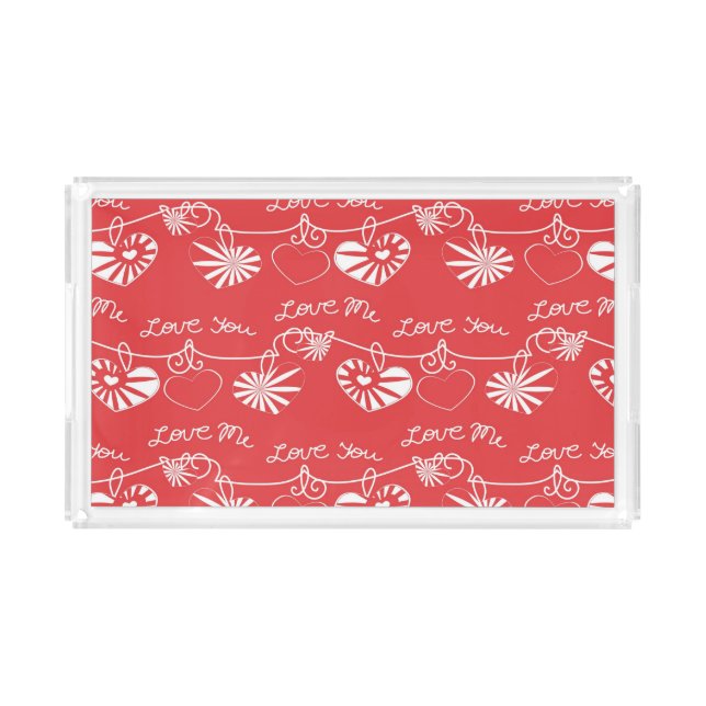 Valentine Day Background Acrylic Tray (Front)