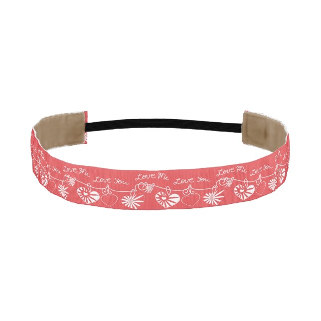 Valentine Day Background Athletic Headband (Front)