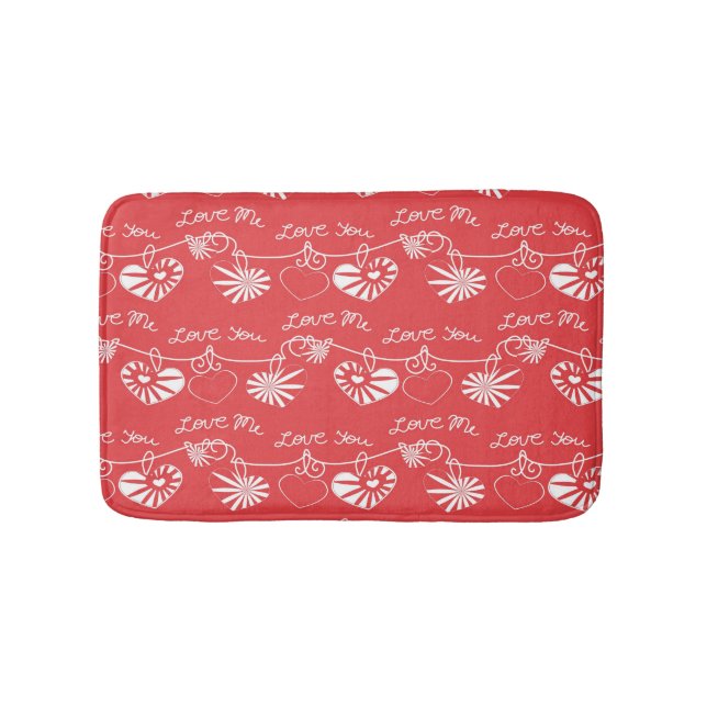 Valentine Day Background Bathroom Mat (Front)