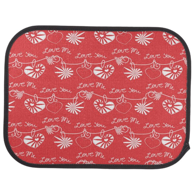 Valentine Day Background Car Floor Mat (Rear)