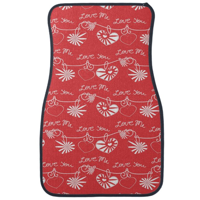 Valentine Day Background Car Mat (Front)