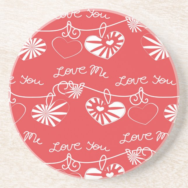 Valentine Day Background Coaster (Front)
