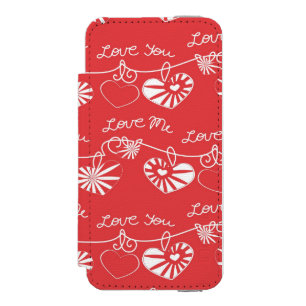 Valentine Day Background Wallet Case For iPhone SE/5/5s