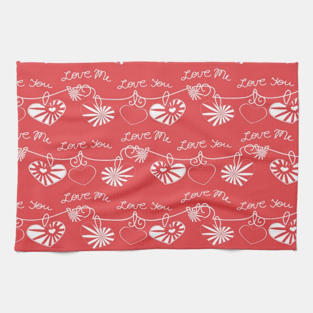 Valentine Day Background Kitchen Towel (Horizontal)