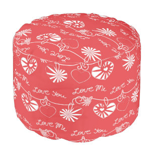 Valentine Day Background Pouf