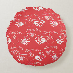 Valentine Day Background Round Pillow