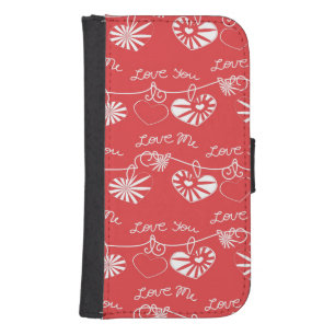 Valentine Day Background Galaxy S4 Wallet Case