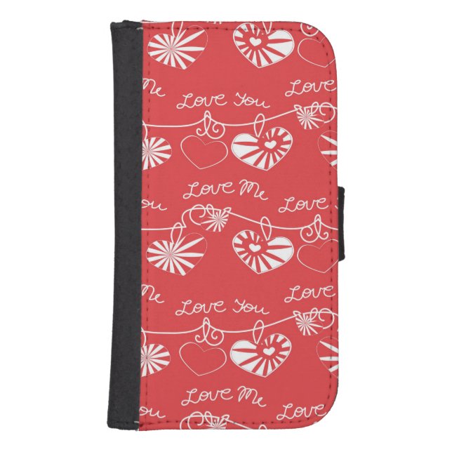 Valentine Day Background Samsung Galaxy Wallet Case (Front)