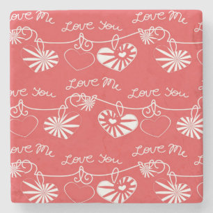 Valentine Day Background Stone Coaster