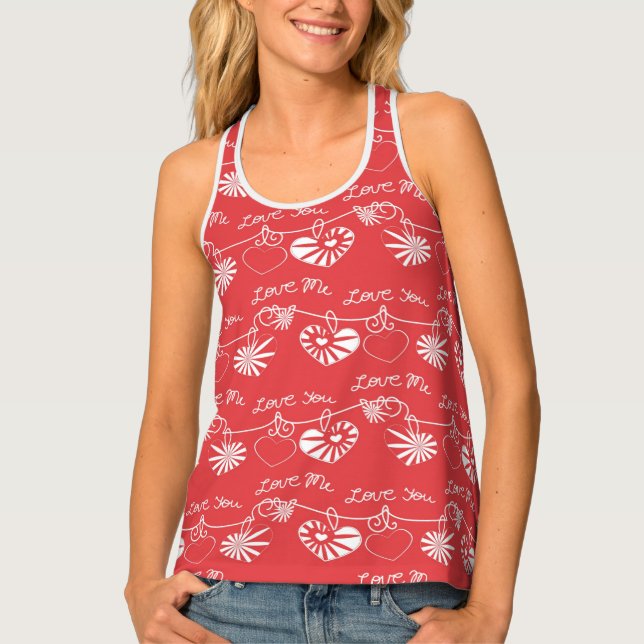 Valentine Day Background Tank Top (Front)