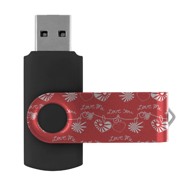Valentine Day Background USB Flash Drive (Opened)