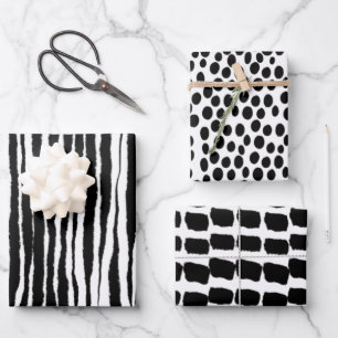 valentine day black and white print style modern wrapping paper sheets