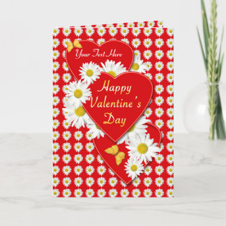 Valentine' Day Daisies and Hearts Card