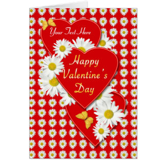 Valentine' Day Daisies and Hearts Card