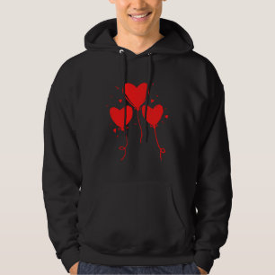 valentine day design cute red heart hoodie