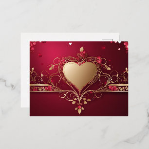 Valentine day design foil holiday postcard