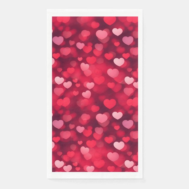 Valentine day hearts Background Paper Guest Towels (Front)