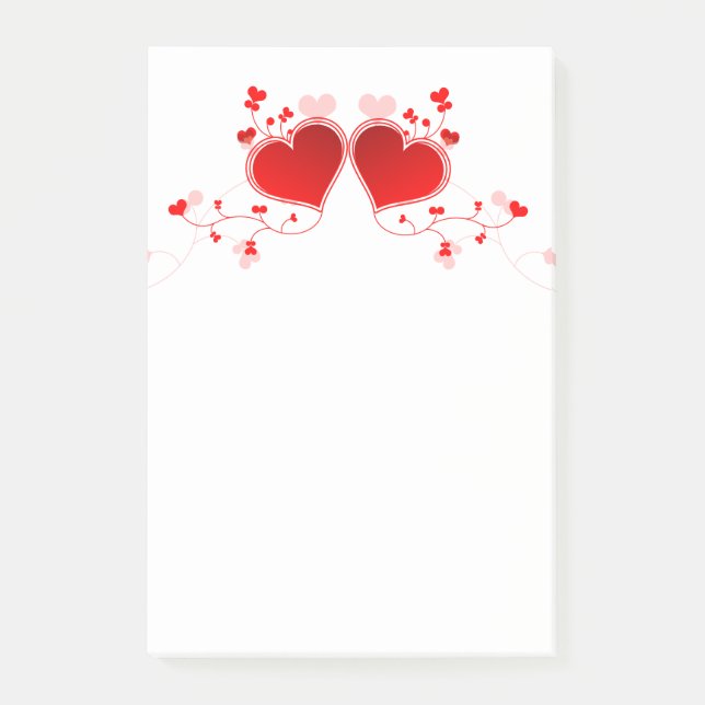 Valentine Day Hearts Post-it Notes (Front)