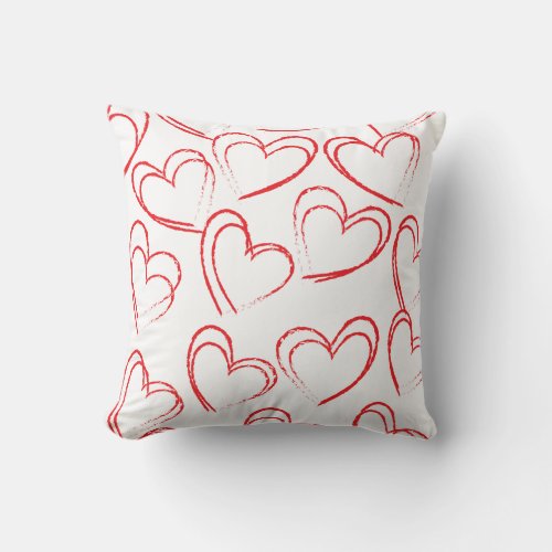 Valentine Day Hearts Throw Pillow
