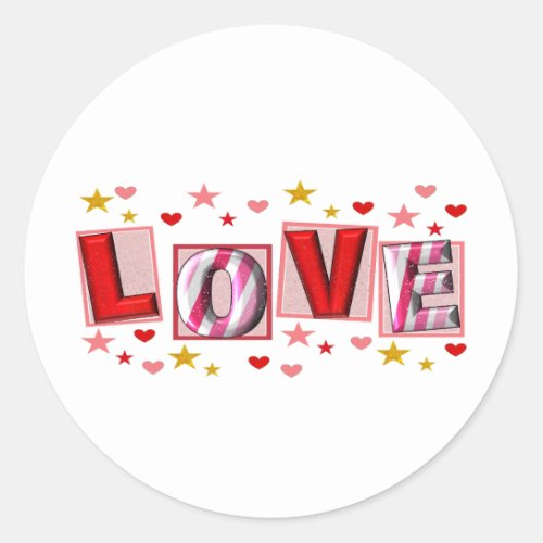 Valentine Day love  Classic Round Sticker