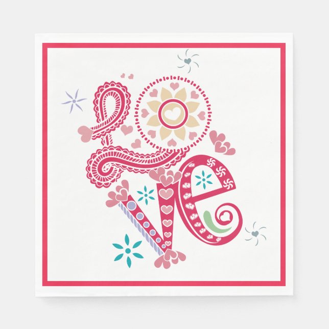 Valentine Day LOVE Napkins (Front)