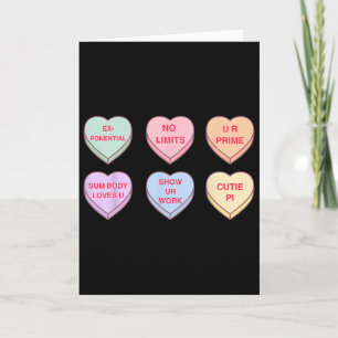 Valentine Day Math Teacher Conversation Hearts Mat Card