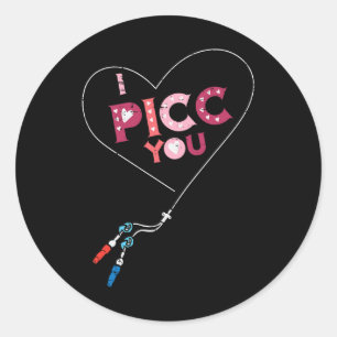 Valentine Day Nurse Picc You Vascular Access Scrub Classic Round Sticker