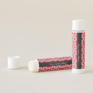 Valentine Day Party Hearts Black Red Pattern Lip Balm